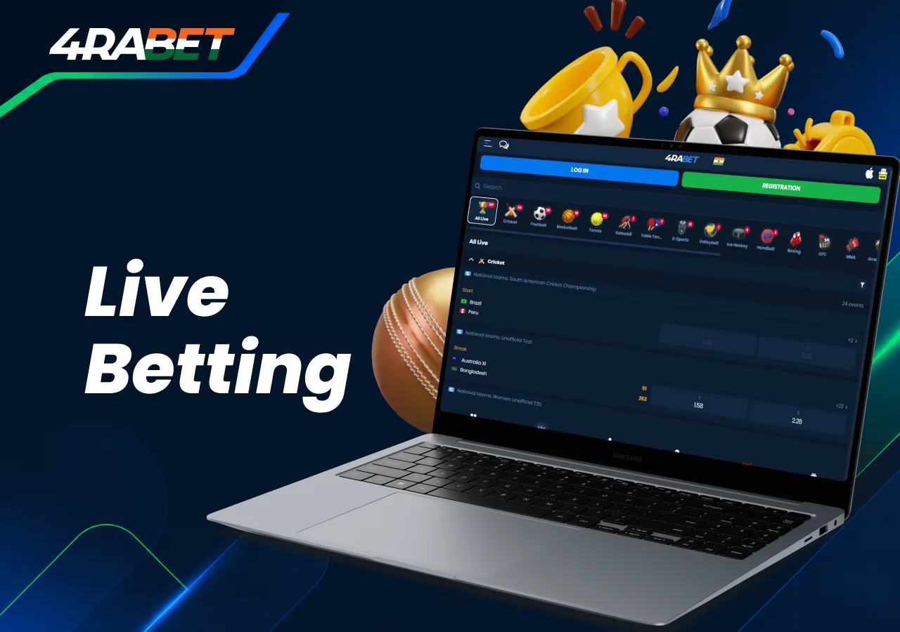4rabet live betting and in-play sports markets